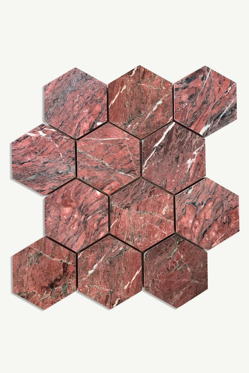 Rosso Rubino hexagon tile